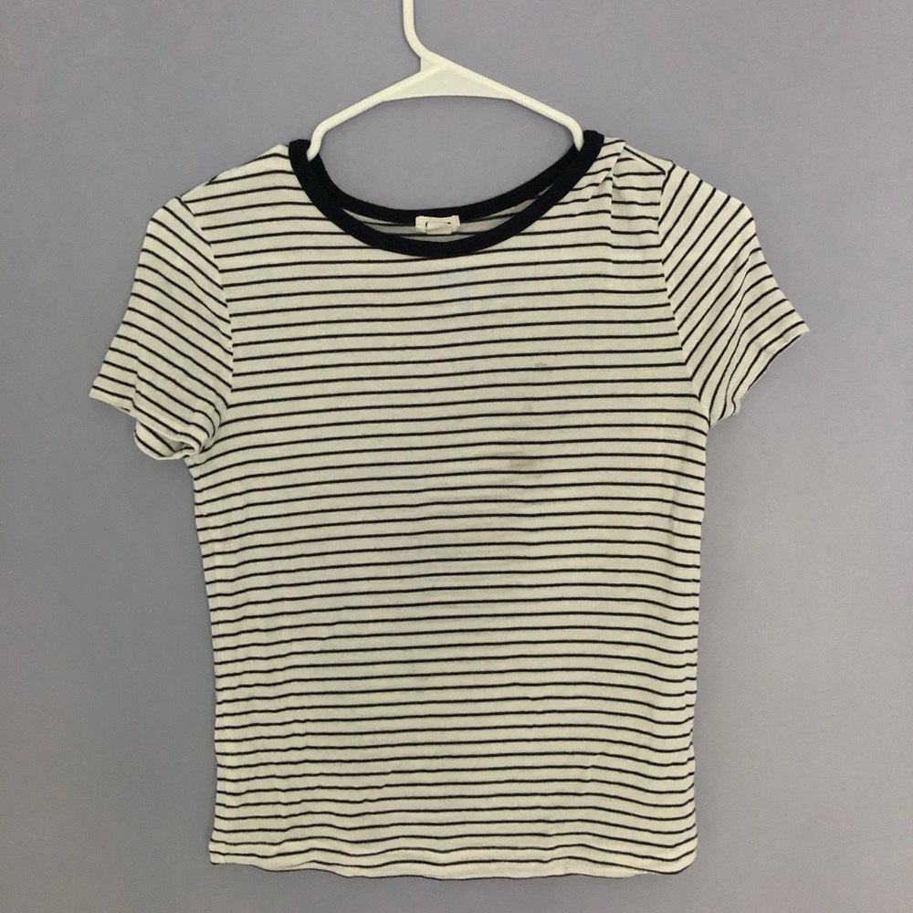 garage stripped black and white tshirt